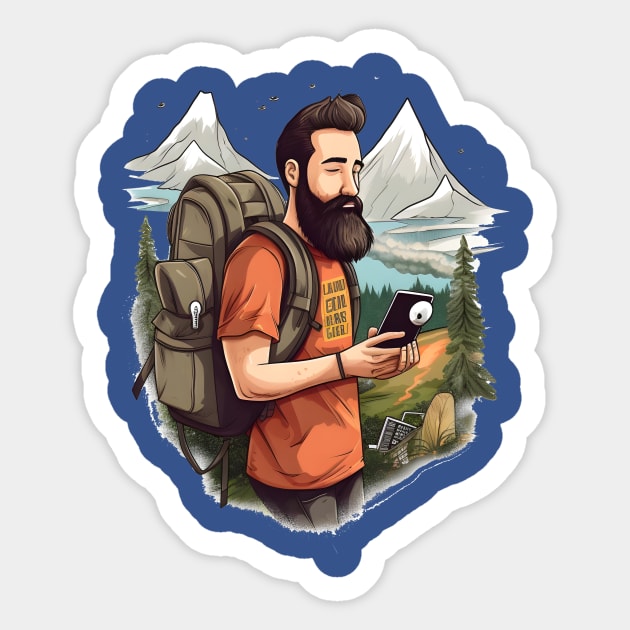 Digital Nomad World Traveler Jetsetter Freelancer Sticker by Grassroots Green